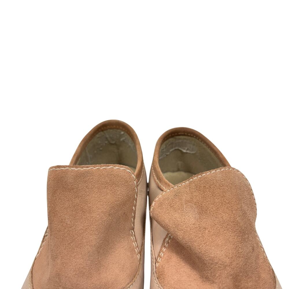 Free People Brady Loafers Beige Leather Suede Shield Slip On Flats Size 39 - Picture 5 of 11